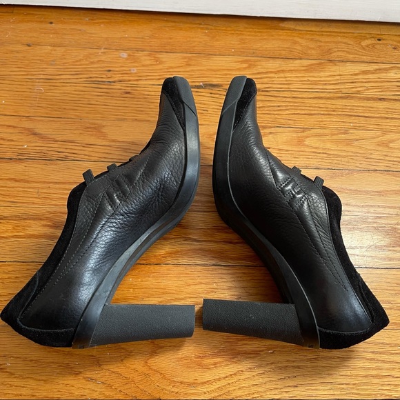 Hogan Black Suede Elastic Slip On Heeled Sneaker Booties Vintage - Picture 4 of 9